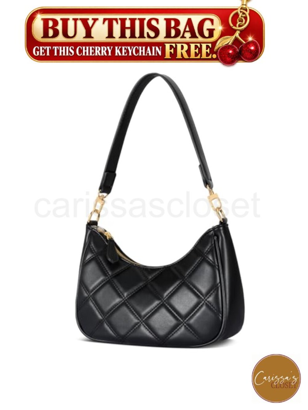 ✨ Hobo Shoulder Bag PU Leather Gold Chain Strap Crossbody Purse